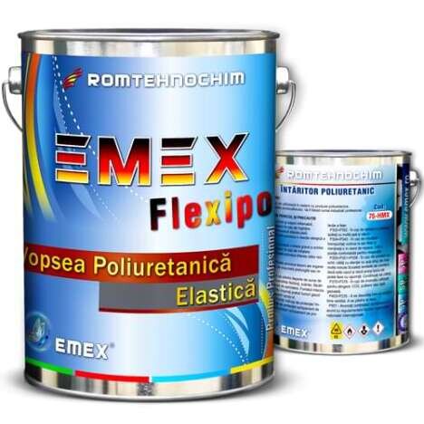 Pachet Vopsea Poliuretanica ?Emex Flexipol? - Gri - Bid. 20 Kg + Intaritor - Bid. 5 Kg